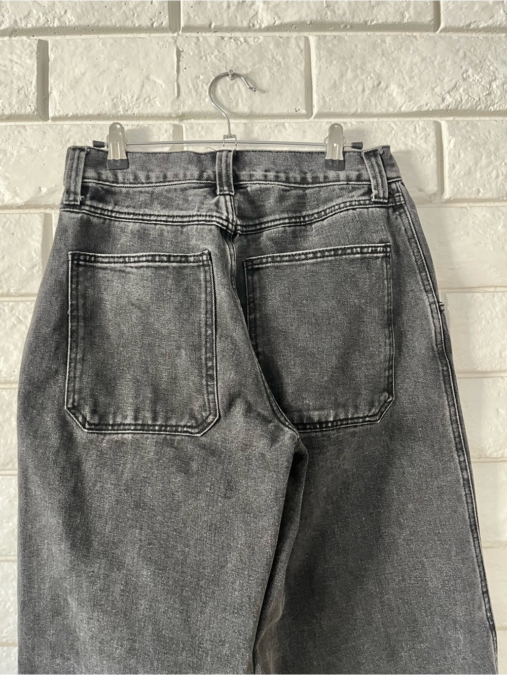 John Galt Wide Leg Baggy Jeans Washed Black Slouchy Pants Cotton Size 27 - Picture 6 of 7
